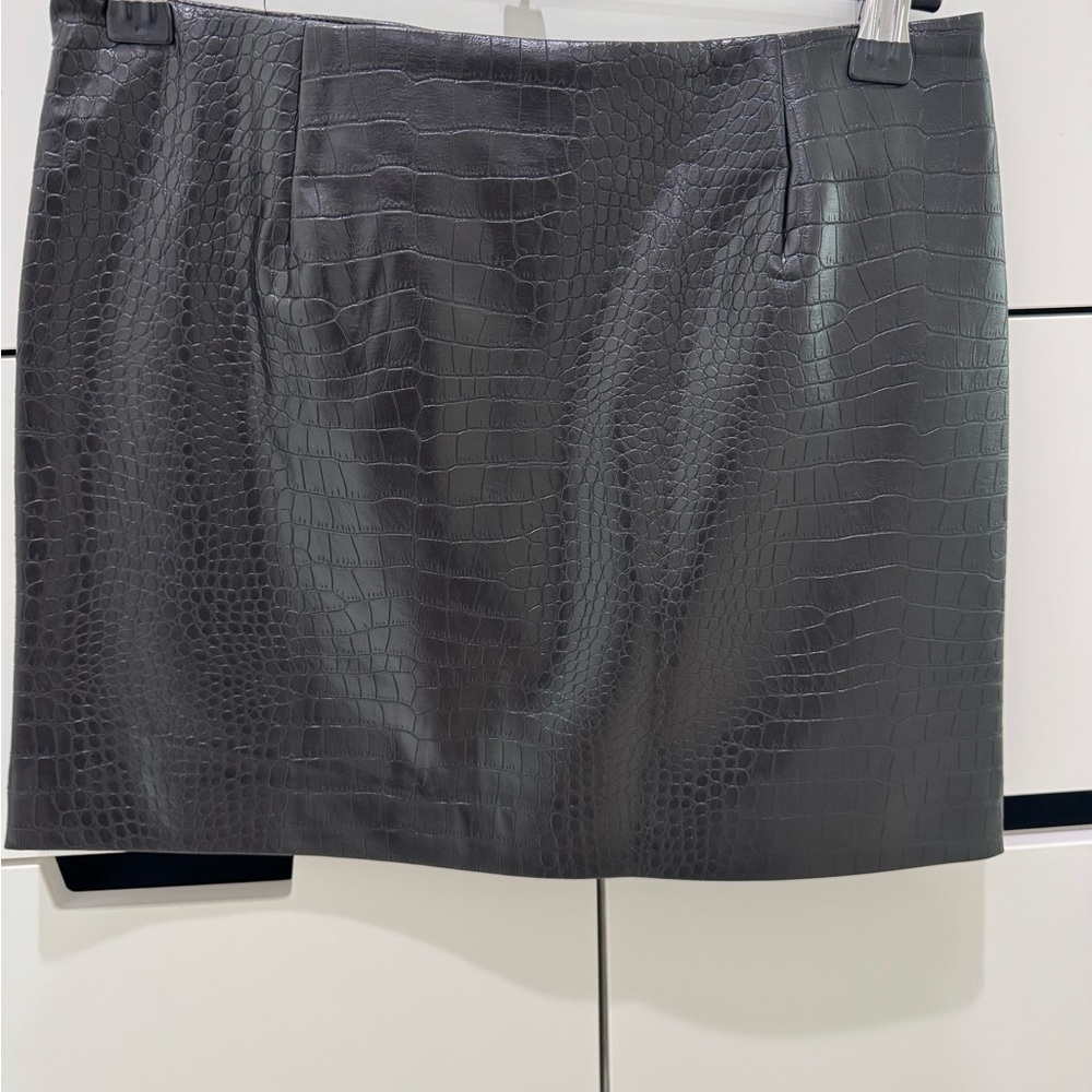 Black faux leather skirt